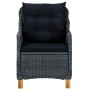 Set comedor jardín 9 pzas cojines ratán sintético gris oscuro
