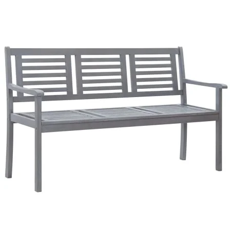 Banco de jardín 3 plazas madera maciza de eucalipto gris 150 cm by vidaXL, garden benches - Ref: Foro24-47295, Price: 205,66 ...