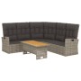 Set de muebles de jardín 2 pzas cojines ratán sintético gris
