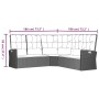 Set de muebles de jardín 2 pzas cojines ratán sintético gris