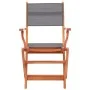 Folding garden chairs 2 units eucalyptus wood and gray textilene by vidaXL, Garden chairs - Ref: Foro24-48690, Price: 156,32 ...