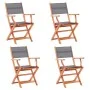Folding garden chairs 4 units eucalyptus wood and gray textilene by vidaXL, Garden chairs - Ref: Foro24-48691, Price: 261,89 ...