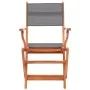 Folding garden chairs 4 units eucalyptus wood and gray textilene by vidaXL, Garden chairs - Ref: Foro24-48691, Price: 261,89 ...