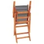 Folding garden chairs 4 units eucalyptus wood and gray textilene by vidaXL, Garden chairs - Ref: Foro24-48691, Price: 261,89 ...