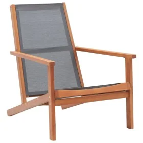Garden chair solid eucalyptus wood and gray textilene by vidaXL, Garden chairs - Ref: Foro24-48695, Price: 88,74 €, Discount: %
