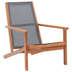 Silla de jardín madera maciza de eucalipto y textilene gris de vidaXL, Sillas de jardín - Ref: Foro24-48695, Precio: 91,90 €,...