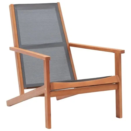 Garden chair solid eucalyptus wood and gray textilene by vidaXL, Garden chairs - Ref: Foro24-48695, Price: 91,90 €, Discount: %