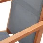 Garden chair solid eucalyptus wood and gray textilene by vidaXL, Garden chairs - Ref: Foro24-48695, Price: 91,90 €, Discount: %