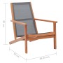 Silla de jardín madera maciza de eucalipto y textilene gris de vidaXL, Sillas de jardín - Ref: Foro24-48695, Precio: 91,81 €