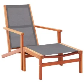 Garden chair with gray textilene eucalyptus wood footrest by vidaXL, Garden chairs - Ref: Foro24-48696, Price: 114,48 €, Disc...