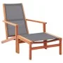 Garden chair with gray textilene eucalyptus wood footrest by vidaXL, Garden chairs - Ref: Foro24-48696, Price: 114,32 €, Disc...
