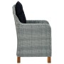 Set comedor jardín 7 pzas y cojines ratán sintético gris claro