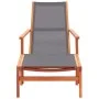 Garden chair with gray textilene eucalyptus wood footrest by vidaXL, Garden chairs - Ref: Foro24-48696, Price: 114,32 €, Disc...