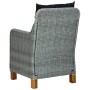 Set comedor jardín 7 pzas y cojines ratán sintético gris claro