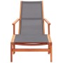 Silla de jardín con reposapiés madera eucalipto textilene gris de vidaXL, Sillas de jardín - Ref: Foro24-48696, Precio: 115,91 €