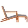 Garden chair with gray textilene eucalyptus wood footrest by vidaXL, Garden chairs - Ref: Foro24-48696, Price: 114,32 €, Disc...