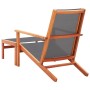 Silla de jardín con reposapiés madera eucalipto textilene gris de vidaXL, Sillas de jardín - Ref: Foro24-48696, Precio: 115,91 €