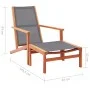 Garden chair with gray textilene eucalyptus wood footrest by vidaXL, Garden chairs - Ref: Foro24-48696, Price: 114,32 €, Disc...