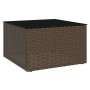 Set muebles de jardín 2 piezas y cojines ratán sintético marrón