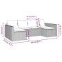 Set muebles de jardín 2 piezas y cojines ratán sintético marrón