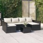 Set de muebles de jardín 2 pzas y cojines ratán sintético negro