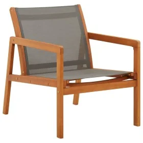Garden chair solid eucalyptus wood and gray textilene by vidaXL, Garden chairs - Ref: Foro24-48697, Price: 106,15 €, Discount: %
