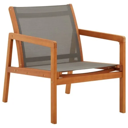 Garden chair solid eucalyptus wood and gray textilene by vidaXL, Garden chairs - Ref: Foro24-48697, Price: 107,85 €, Discount: %