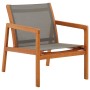 Silla de jardín madera maciza de eucalipto y textilene gris de vidaXL, Sillas de jardín - Ref: Foro24-48697, Precio: 95,97 €