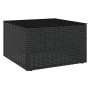 Set de muebles de jardín 2 pzas y cojines ratán sintético negro