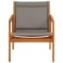 Garden chair solid eucalyptus wood and gray textilene by vidaXL, Garden chairs - Ref: Foro24-48697, Price: 107,85 €, Discount: %