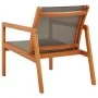 Garden chair solid eucalyptus wood and gray textilene by vidaXL, Garden chairs - Ref: Foro24-48697, Price: 107,85 €, Discount: %