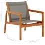 Garden chair solid eucalyptus wood and gray textilene by vidaXL, Garden chairs - Ref: Foro24-48697, Price: 107,85 €, Discount: %
