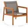 Gartenstuhl aus massivem Eukalyptusholz und grauem Textilene von vidaXL, Gartenstühle - Ref: Foro24-48697, Preis: 107,85 €, R...