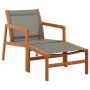 Garden chair with gray textilene eucalyptus wood footrest by vidaXL, Garden chairs - Ref: Foro24-48698, Price: 149,57 €, Disc...