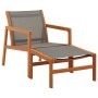 Silla de jardín con reposapiés madera eucalipto textilene gris de vidaXL, Sillas de jardín - Ref: Foro24-48698, Precio: 133,5...