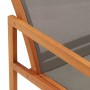 Silla de jardín con reposapiés madera eucalipto textilene gris de vidaXL, Sillas de jardín - Ref: Foro24-48698, Precio: 133,5...
