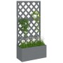 Jardinera con enrejado gris WPC 65x33x135 cm