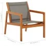 Gartenstuhl mit Fußstütze aus grauem Textilene-Eukalyptusholz von vidaXL, Gartenstühle - Ref: Foro24-48698, Preis: 149,57 €, ...
