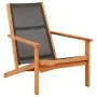 Solid eucalyptus wood garden chair with black textilene. by vidaXL, Garden chairs - Ref: Foro24-48699, Price: 94,74 €, Discou...
