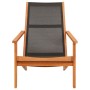 Silla de jardín madera maciza de eucalipto y textilene negro de vidaXL, Sillas de jardín - Ref: Foro24-48699, Precio: 87,11 €