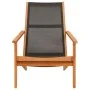 Solid eucalyptus wood garden chair with black textilene. by vidaXL, Garden chairs - Ref: Foro24-48699, Price: 94,74 €, Discou...