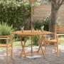 Mesa de jardín plegable madera maciza de teca 110x110x75 cm