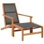 Silla de jardín con reposapiés madera de eucalipto y textilene de vidaXL, Sillas de jardín - Ref: Foro24-48700, Precio: 122,8...