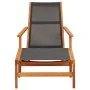 Silla de jardín con reposapiés madera de eucalipto y textilene de vidaXL, Sillas de jardín - Ref: Foro24-48700, Precio: 122,8...