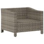Sillón de jardín con cojín de ratán sintético gris