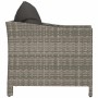 Sillón de jardín con cojín de ratán sintético gris