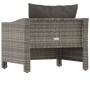 Sillón de jardín con cojín de ratán sintético gris