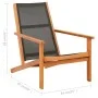 Garden chair with eucalyptus wood and textilene footrest by vidaXL, Garden chairs - Ref: Foro24-48700, Price: 122,85 €, Disco...