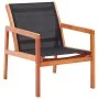 Silla de jardín madera maciza de eucalipto y textilene negro de vidaXL, Sillas de jardín - Ref: Foro24-48701, Precio: 97,26 €...