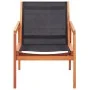 Silla de jardín madera maciza de eucalipto y textilene negro de vidaXL, Sillas de jardín - Ref: Foro24-48701, Precio: 97,26 €...